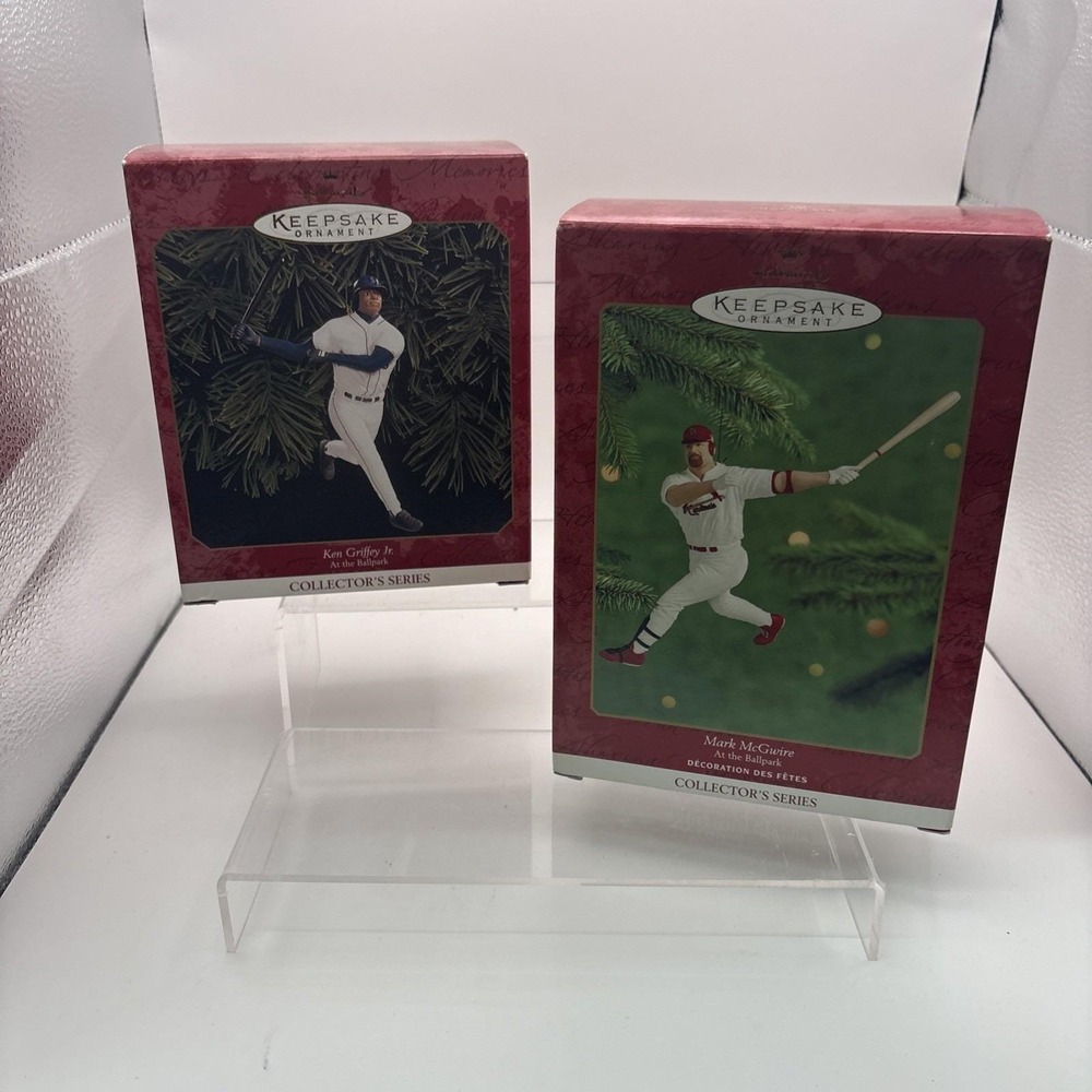 Hallmark Keepsake Ornaments~Lot of 2~At the Ballpark~Griffey, Jr and McGuire~NIB